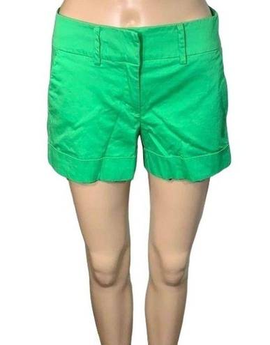 New York & Co. Womens Dress Shorts Cuffed Bright Green Summer Lightweight Sz 0