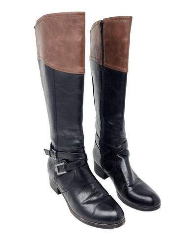 Unisa  Trinee Two Tone Stretch Calf Buckle Detail Knee High Riding Boots Size 8 M