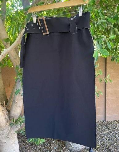 The Row Front Shop Skirt Womens Large Black White Cyberpunk Maxi Belted