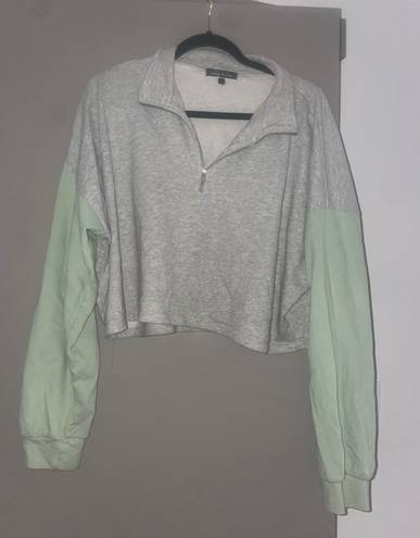 Blue Blush Cropped Quarter Zip