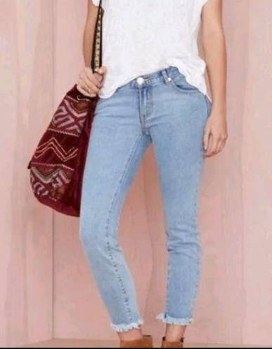 One Teaspoon  Skinny Jeans Iggy's Revolver Cropped Frayed Hem Size 22 nwt