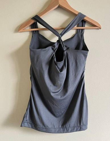 Mountain Hardwear Mountain Hardware Tank Top Built in Bra Top Twist Back Detail Gray Womens Size S