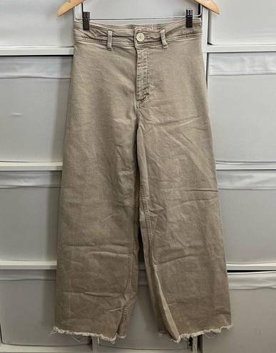 ZARA  High Waist Marine Straight Jeans in Tan