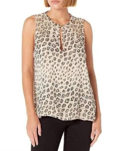 Joie  Corie Leopard Print Sleeveless Silk Tank Blouse Size Medium