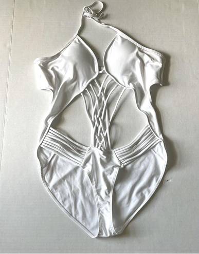 Fabletics NWOT  Halah one piece white xl strappy Monokini