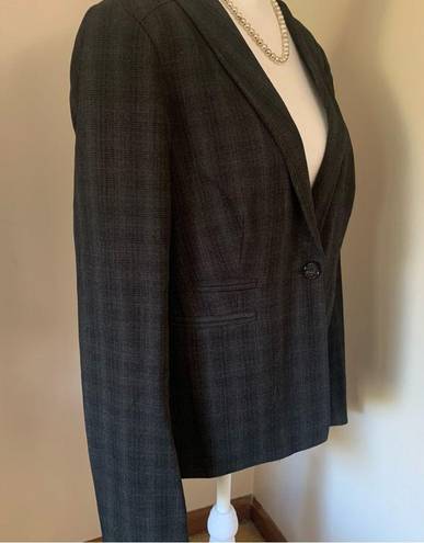 Laundry by Shelli Segal  Dark Gray Plaid Blazer Size 12