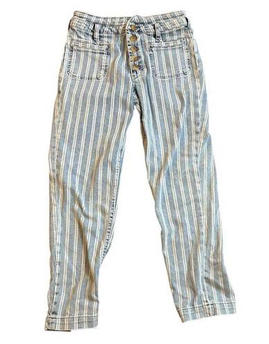 Pilcro and the Letterpress Anthro  Jeans Size 27 High-Rise Slim Striped Acid Wash