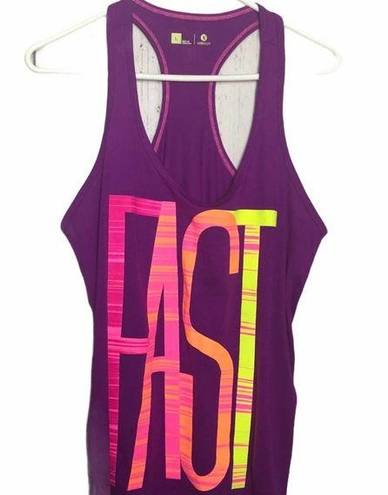 Xersion  Womens Graphic Racerback Tank Sz L