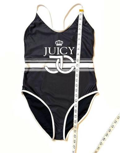 Juicy Couture  Logo Placement Black/White One Piece Swimsuit Sz M