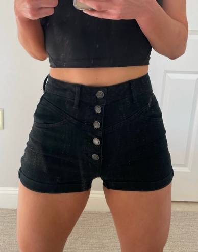 American Eagle High Waisted Black Jean Shorts