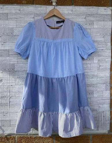 Tuckernuck  Pomander Place Quinn Dress Tier Mini Swing Serenity Blue size small