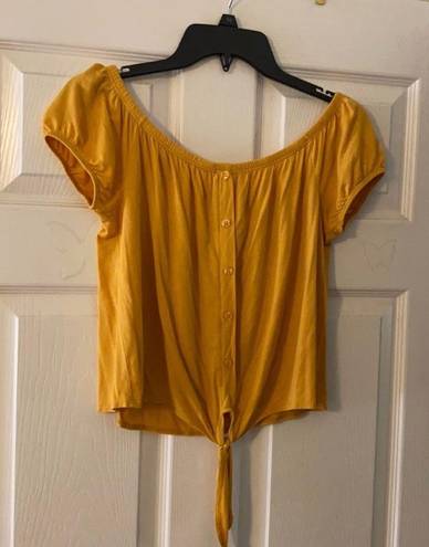 Sky And Sparrow Yellow Off The Shoulder Top