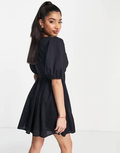 Abercrombie & Fitch Puff Sleeve Black Mini Dress XS