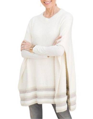 Chico's Chico’s fabulously cream mixed‎ stitch poncho size S-M (3599)