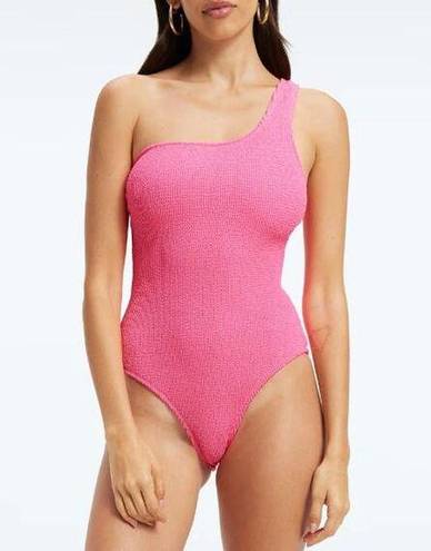 Good American NWT  Always Fits Shoulder One-Piece Swimsuit in Bright Pink