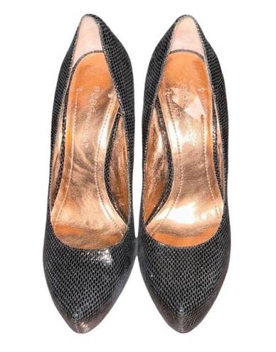 Bebe  Black Leather Platform Pumps(Size 7B)