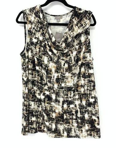 J.Jill  Wearever Collection Women's XL Stretch V-Neck Tank Abstract Print NEW