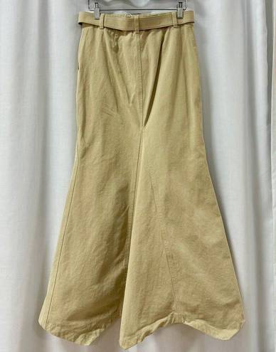 Lovers + Friends NWT  Jane High Low Denim Belted Maxi Skirt Beige Women's XS