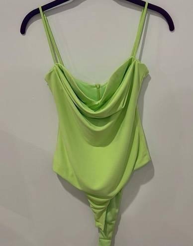 ZARA  Lime Green Bodysuit with Sweetheart Neckline