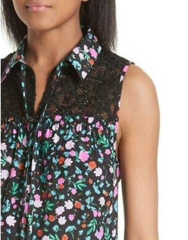 Kate Spade  Greenhouse Lace Yoke Floral Top Size XS