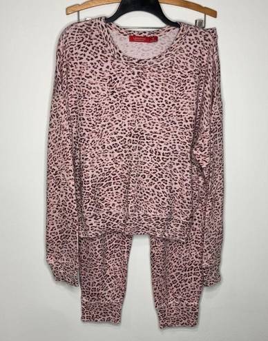 n: philanthropy pink leopard print jogger set size medium