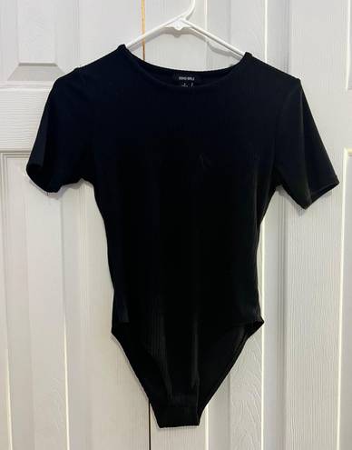 Black Ribbed Bodysuit