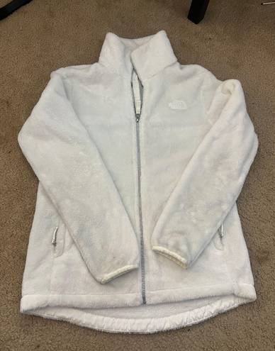 The North Face White Fuzzy Zip Up