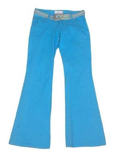 Jordache Y2K  Low Rise Stretch Boot Cut Jeans Turquoise Blue Size 3/4