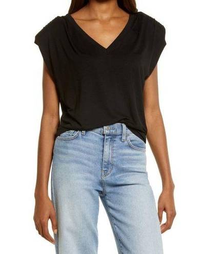 Treasure & Bond  Womens Black Shoulder Pad T-shirt