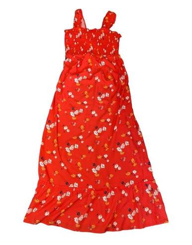 Isabel Maternity  Sleeveless Smocked Top Floral Maxi Dress | Size XS