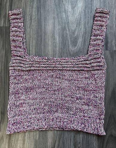 Lovers + Friends Marlene Crochet Knit Tank Top Purple Pink Size Medium