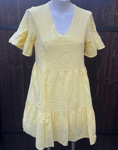 Fancyinn  yellow short sleeve dress