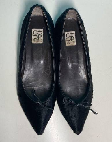 Barney’s New York  COOP Black Fur Flats size 38.5 / US Size 8