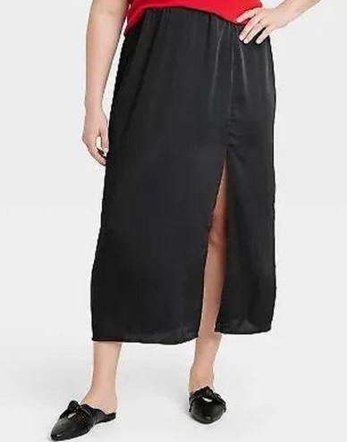  A-Line Maxi Slip Skirt - A New Day Black Women's 3X New