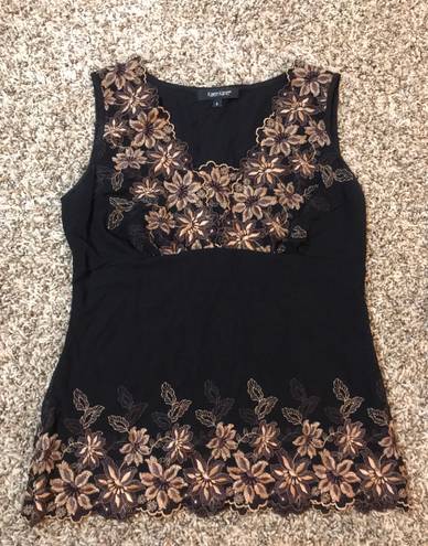 Karen Kane Y2K embroidered floral tank top