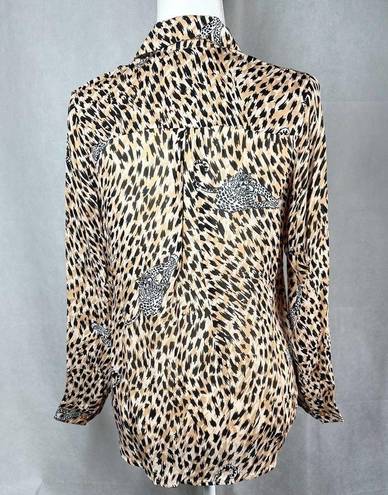 L'AGENCE L’AGENCE Cheetah Print Long Sleeve Silk Top Size XS