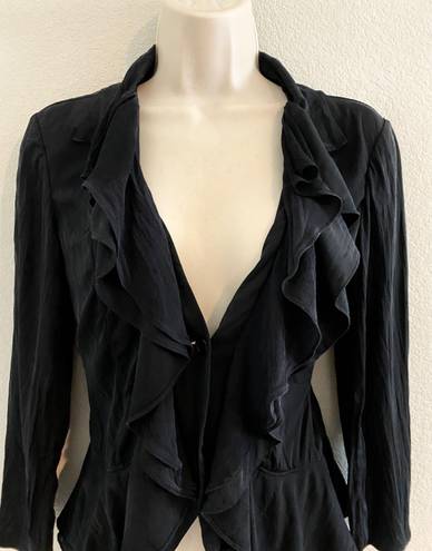 DKNY NWOT  silk ruffled cardigan/top. Sz 2