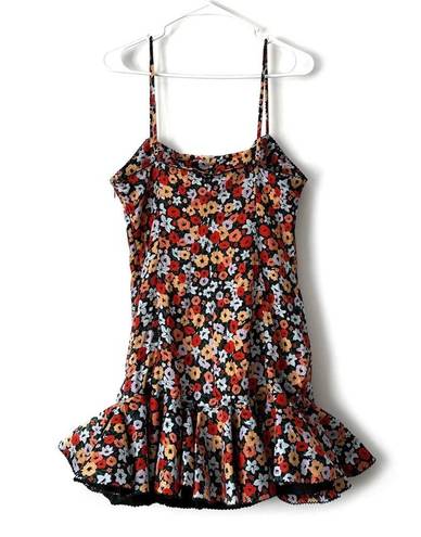 Agua Bendita 🆕  Tumbao La Fania Noche Floral Frill Dress Sz L