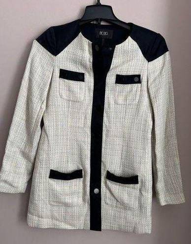 BCBGeneration BCBG Paris Woven Tweed Mid Length Blazer Jacket Size 2 NWT