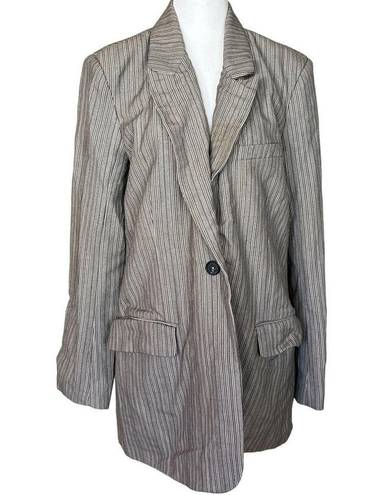 Krass&co  Striped Oversized Blazer in Gray Large Womens Jacket