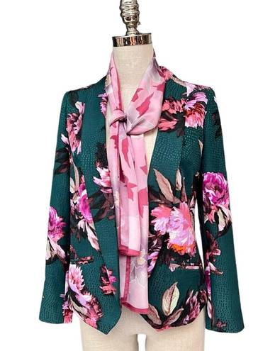 Oscar de la Renta Vintage  Pink Floral Silk Scarf