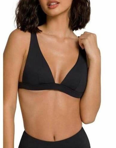 Good American  Sexy Boost Triangle Bikini Top Tie Back in Black. Size 3 L