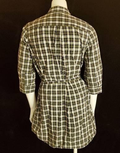 Steven Alan  Blue, Green, White, & Yellow Plaid Button Down Dress & Belt (M)