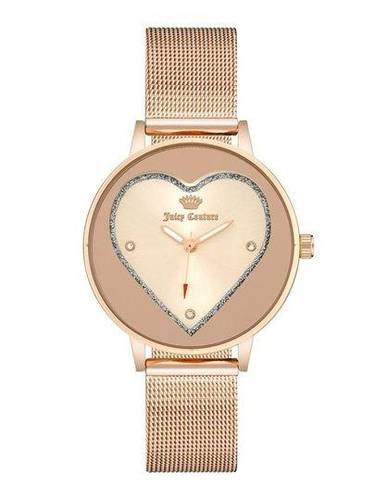 Juicy Couture NWT  Rose Gold Stainless Steel Mesh & Rhinestone Watch