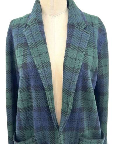 J.Crew  Sophie Black Watch Plaid Sweater Blazer In Navy Black Size Small