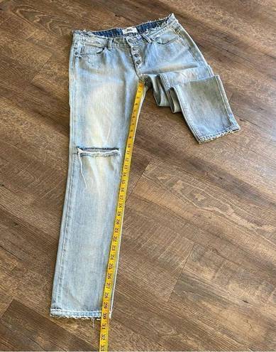 Paige Distressed Boyfriend Jeans 27 Button Fly Ripped Streetwear Boho