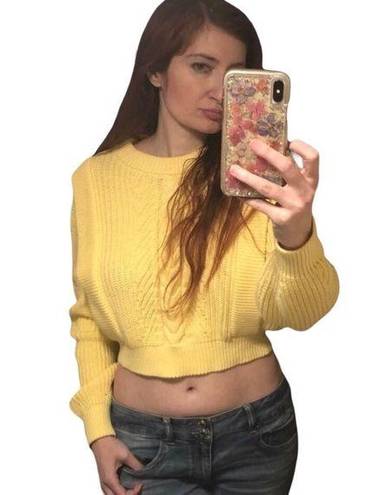 Industry  Yellow Puff Sleeve Sweater Size M NWT