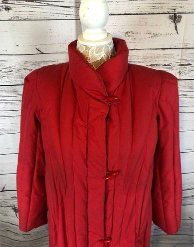 Edge 1980s The Waters  Vintage Red Quilted Down Puffer Coat size small