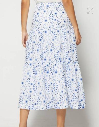 Gap  Bohemian Peasant Floral Tiered Women 8 Cottagecore Midi High Rise Skirt