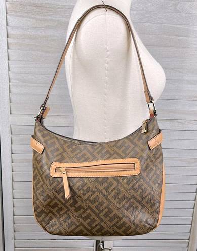 Ellen Tracy  Hobo Shoulder Bag Signature Logo Chocolate Brown